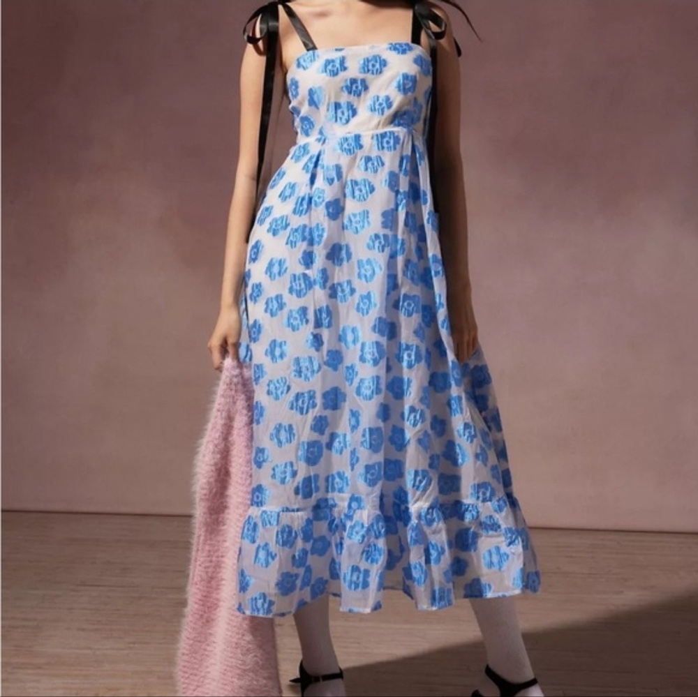 MWT Sister Jane Sweep Jacquard Floral Midi Dress - Picture 3 of 6